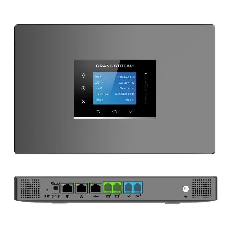 Grandstream UCM6302A IP PBX front and back panel